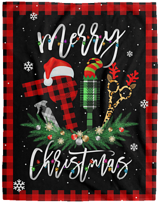 Cutting Hair Stylist Merry Christmas Barber Shop Fleece Blanket - Fun Xmas In The Hair Sherpa Woven Blanket