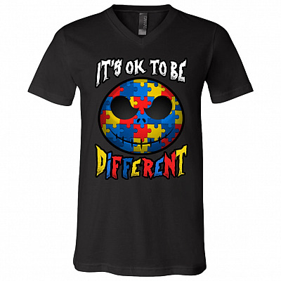 It's Okay To Be Different Autism Puzzle T-shirt - V-neck