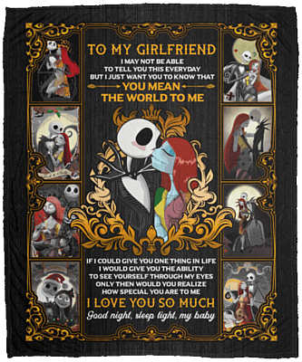 To My Girlfriend You Mean The World To Me Fleece Blanket - Premium Sherpa Blanket - Woven Blanket