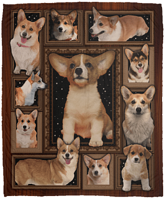 Corgi-Dog 3D - Corgi-Dog Lovers Fleece Blanket - Premium Sherpa Blanket - Woven Blanket