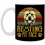 Resting Pit Face Ceramic Mug - Funny Pitbull Mom Mug