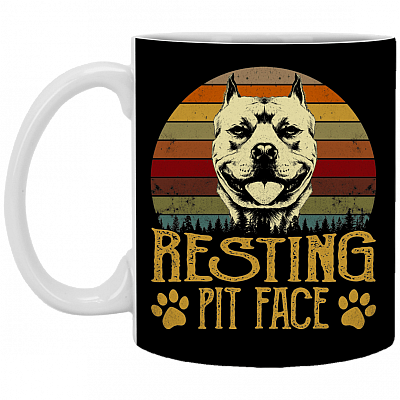 Resting Pit Face Ceramic Mug - Funny Pitbull Mom Mug