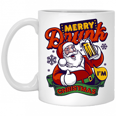 Merry Drunk I'm Christmas Ceramic Coffee Mug - Beer Stein - Water Bottle - Color Changing Mug