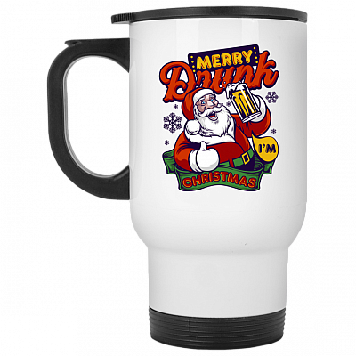 14 oz. White Travel Mug