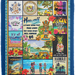 Hawaii A Place Your Feet May Leave But Your Heart Will Always Be Fleece Blanket - Premium Sherpa Blanket