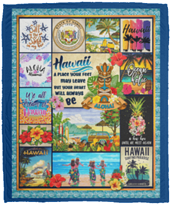 Hawaii A Place Your Feet May Leave But Your Heart Will Always Be Fleece Blanket - Premium Sherpa Blanket