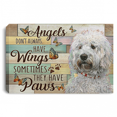 Angels Don't Always Have Wings Sometimes They Have Paws Goldendoodle Lover Framed Canvas Prints - Unframed Poster