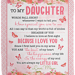 Mom To My Daughter Words Fall Short Whenever I Want To Tell You Cute Fleece Blanket - Premium Sherpa Blanket