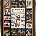 The Anatomy Of A Boxer Fleece Blanket - Sherpa Blanket - Woven Blanket