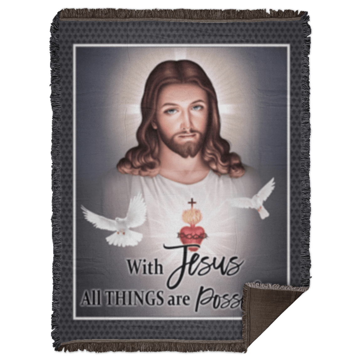 Love Jesus Blanket With Jesus All Things Are Possible Fleece Blanket