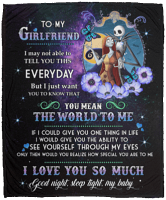 To My Girlfriend You Mean The World To Me Fleece Blanket - Premium Sherpa Blanket - Woven Blanket