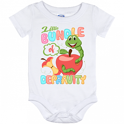 Little Bundle Of Depravity Funny Baby Onsie - Infant Bodysuit