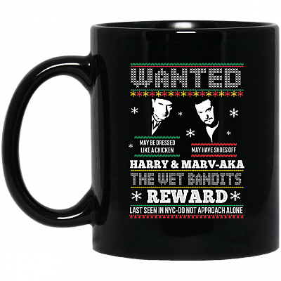 Wanted Wet Bandits Funny Christmas Ceramic Coffee Mug