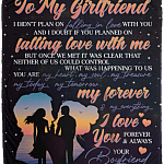 To My Girlfriend I Didn't Plan On Falling In Love With You Fleece Blanket - Premium Sherpa Blanket