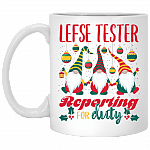 Lefse Tester Reporting For Duty Gnome Christmas Coffee Mug - Beer Stein - Water Bottle - Color Changing Mug