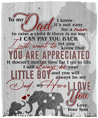 Elephant To Dad I Know It's Not Easy For A Man Son Fleece Blanket - Sherpa Blanket