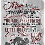 Elephant To Mom I Know It's Not Easy For A Woman Son Fleece Blanket - Sherpa Blanket