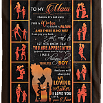To My Mom I Know It's Not Easy For A Woman To Raise A Man Little Boy Son Fleece Blanket Woven Sherpa Blanket