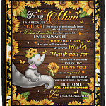 To My Mom I Am Because You Are Fleece Blanket - Premium Sherpa Blanket - Woven Blanket