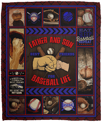 Father and Son Best Friends For Baseball Life Fleece Blanket - Premium Sherpa Blanket - Father Son Blanket