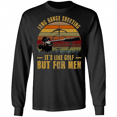 Long-Range Shooting It's Like Golf but for Men Vintage Hoodie - Sweatshirt - Long Sleeve Shirt