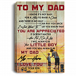 To My Dad I Know It's Not Easy For A Man To Raise A Child Fishing Framed Canvas - Unframed Poster