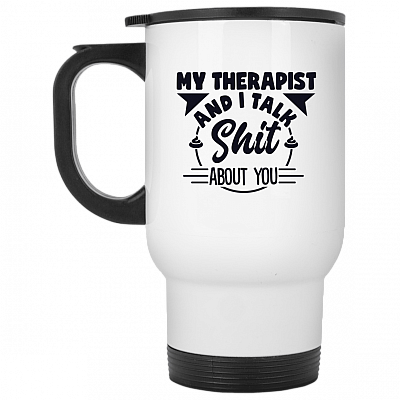 14 oz. White Travel Mug