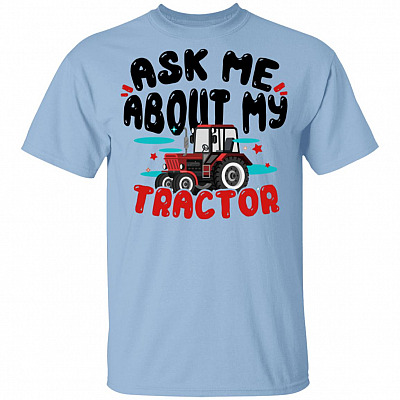 Ask Me About My Tractor Youth T-Shirt for Kids