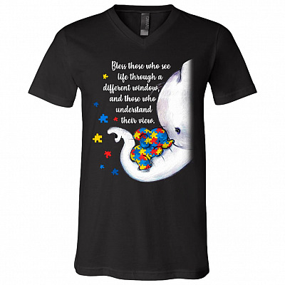 Autism Bless Those Who See Life Through a Different Window T-Shirt - V-neck