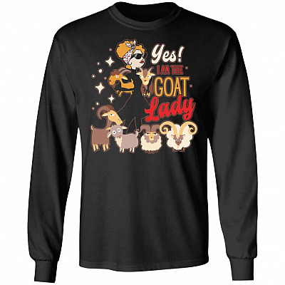 Yes I Am The Goat Lady Hoodie - Sweatshirt - Goat Lover Long Sleeve Shirt