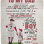 Baseball To My Dad I Know It's Not Easy For A Woman To Raise A Child From Son Fleece Blanket - Sherpa Blanket