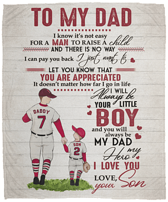 Baseball To My Dad I Know It's Not Easy For A Woman To Raise A Child From Son Fleece Blanket - Sherpa Blanket