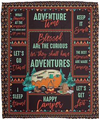 Blessed Are The Curious For The Shall Have Adventures Fleece Blanket - Premium Sherpa Blanket