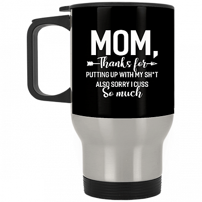 14 oz. Silver Travel Mug