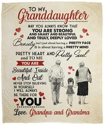 Grandpa and Grandma to My Granddaughter May You Always Know That You Are Strong Fleece Blanket - Premium Sherpa Blanket