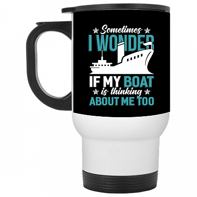 14 oz. White Travel Mug