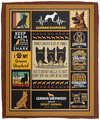 Money Can Buy A Lot Of Things But It Doesn't Wiggle Its Butt German Shepherd Fleece Blanket - Sherpa Blanket