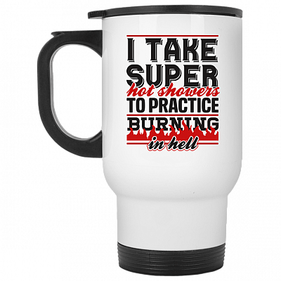 14 oz. White Travel Mug