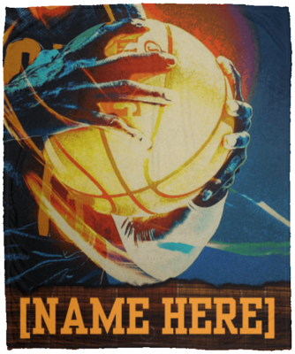 Personalized Basketball Fleece Blanket - Premium Sherpa Blanket - Basketball Gift for Son