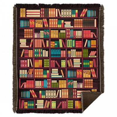 Library Bookworm Books Shelter Reader Fleece Blanket - Book Reading Lover Sherpa Blanket Woven Blanket