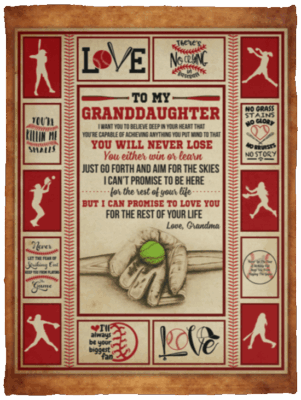 To My Granddaughter You Will Never Lose Baseball Grandma Fleece Blanket - Sherpa Blanket - Woven Blanket