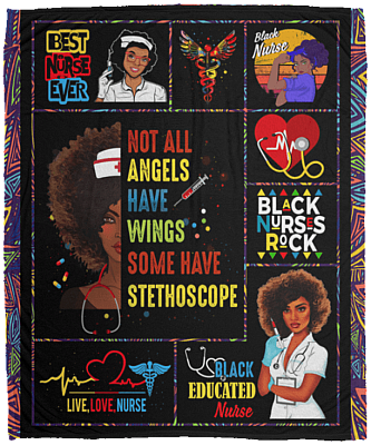 Not All Angels Have Wings Some Have Stethoscope Nurse Fleece Blanket - Sherpa Blanket
