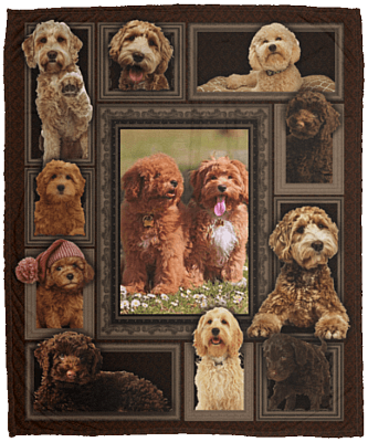 Juji Dog Goldendoodle Fleece Blanket - Premium Sherpa Blanket - Woven Blanket