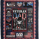 I'm A Veteran Dad Just Like A Normal Dad Except Much Cooler Fleece Blanket-Premium Sherpa Blanket-Woven Blanket
