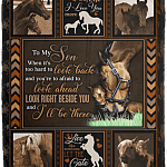 To My Son When It's Too Hard To Look Back Look Right Beside You And I'll Be There Fleece Blanket-Premium Sherpa Blanket-Woven Blanket