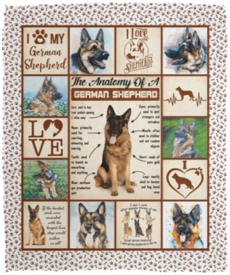 The Anatomy Of A German Shepherd Fleece Blanket - Premium Sherpa Blanket - Woven Blanket