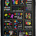 Autism Strong Always Unique Totally Intelligent Sometimes Mysterious Fleece Blanket - Sherpa Blanket