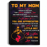 Son to My Mom I Know Not Easy for Woman to Raise a Child Welder Framed Canvas Prints - Unframed Poster