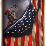 Lineman American Flag Fleece Blanket - Premium Sherpa Blanket - Woven Blanket