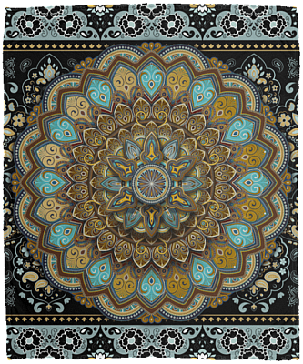 Namaste Mandala Yoga Hindi Symbol Fleece Blanket - Premium Sherpa Blanket - Woven Blanket
